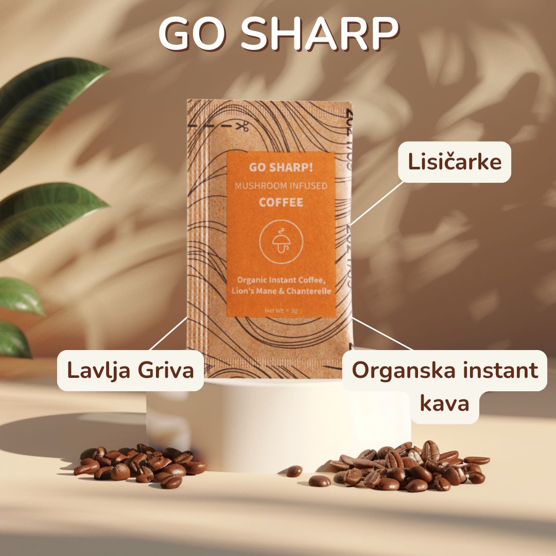Go Sharp – organic instant coffee with Lion's Mane and Chanterelle - Slika 3