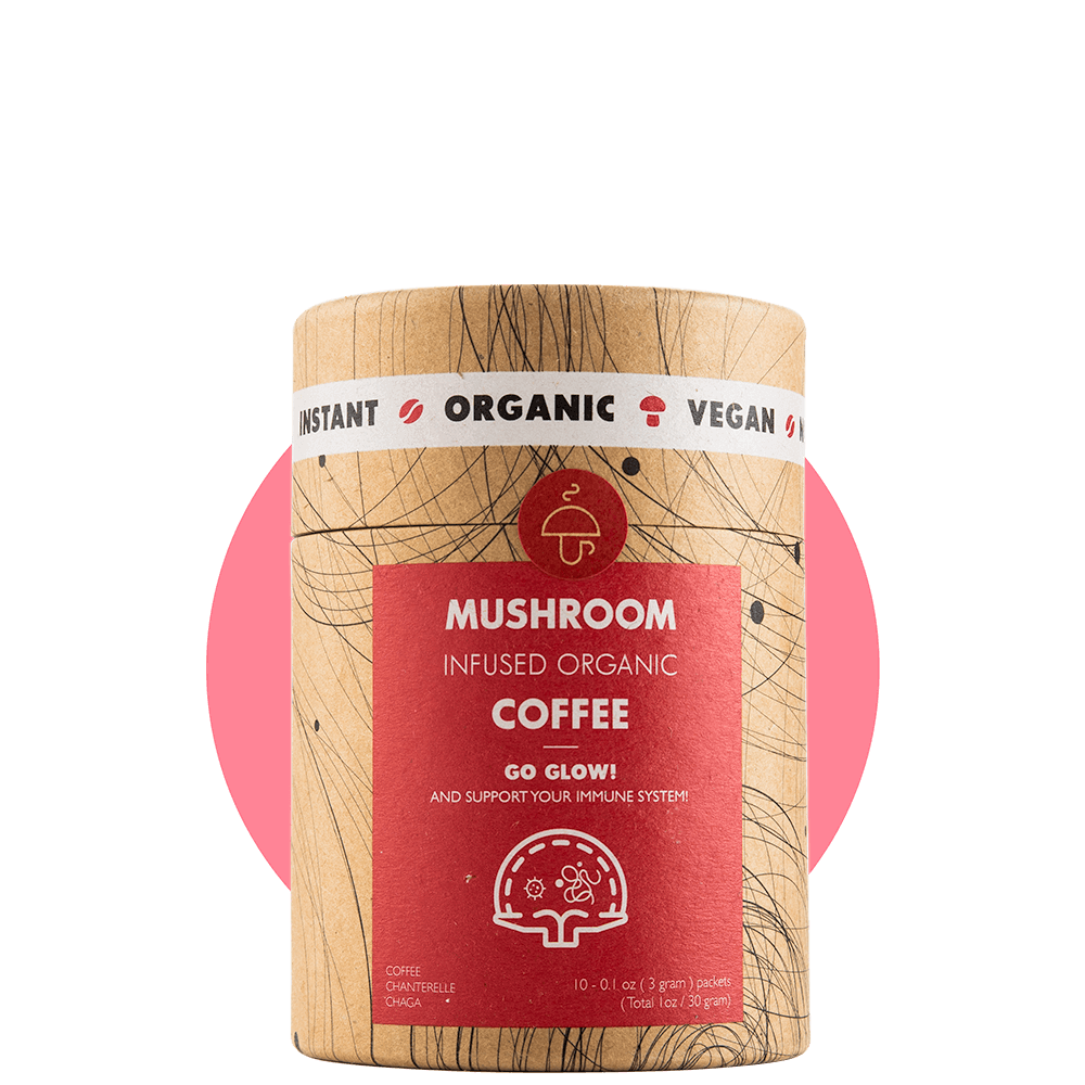 Go Glow – organic instant coffee with Chaga and Chanterelle
